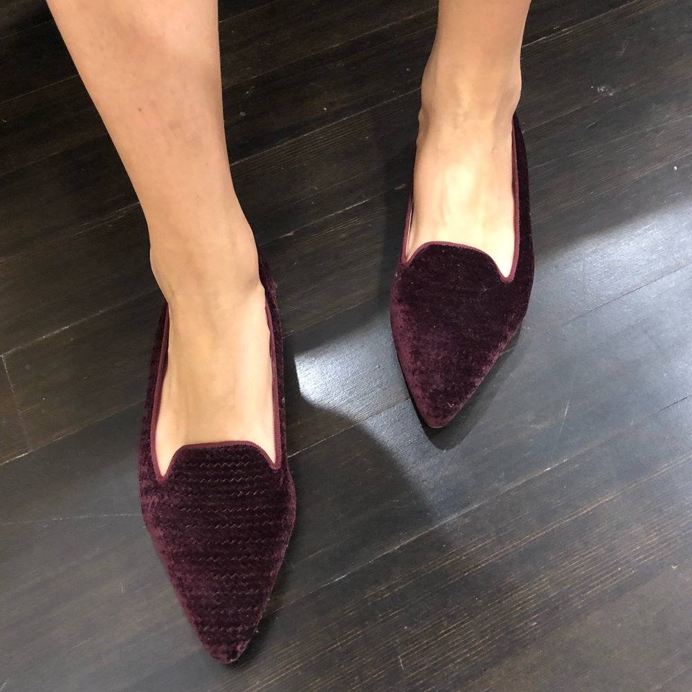 Burgundy Anthropologie’s Bisue Ballerina loafers